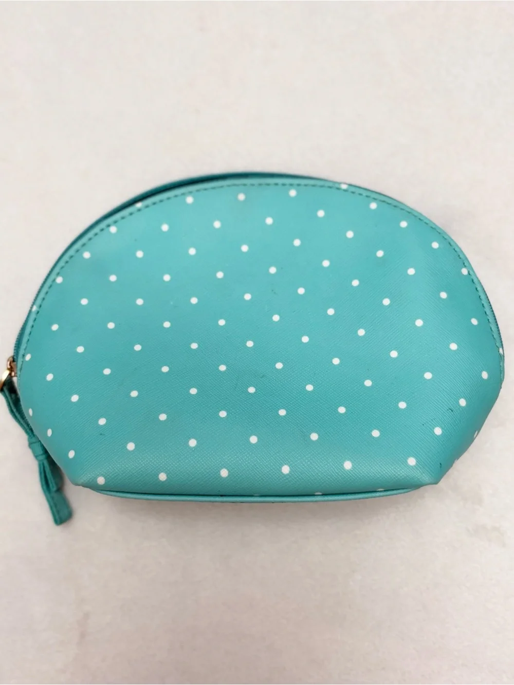 kate spade tea garden dot dome cosmetic pouch turquoise white